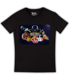 Прикольные футболки: Angry Birds Star Wars на черной